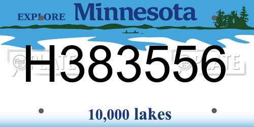 H383556 Minnesota License Plate