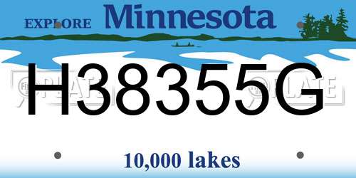 H38355G Minnesota License Plate