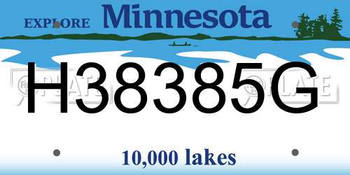 H38385G Minnesota License Plate