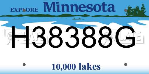 H38388G Minnesota License Plate