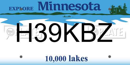 H39KBZ Minnesota License Plate