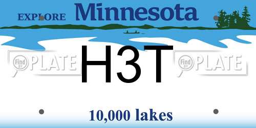 H3T Minnesota License Plate