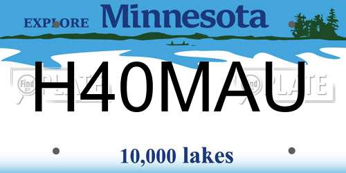 H40MAU Minnesota License Plate