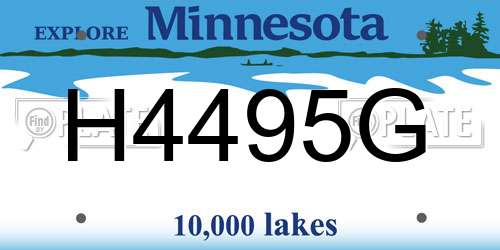 H4495G Minnesota License Plate