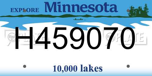 H459070 Minnesota License Plate