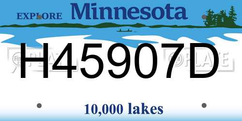 H45907D Minnesota License Plate