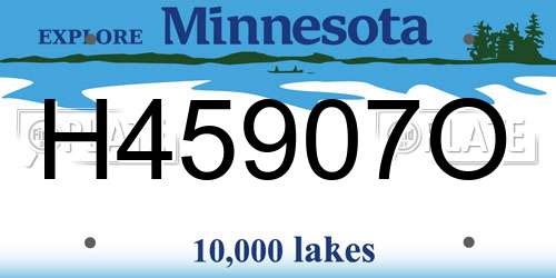 H45907O Minnesota License Plate