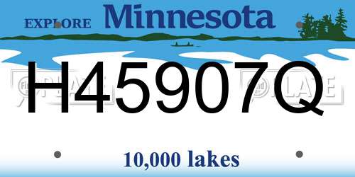 H45907Q Minnesota License Plate