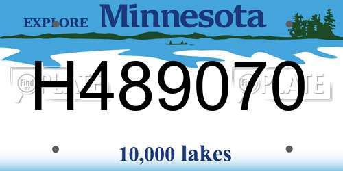H489070 Minnesota License Plate