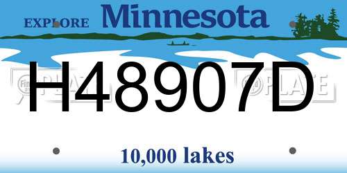 H48907D Minnesota License Plate