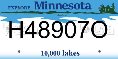 H48907O Minnesota License Plate