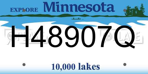 H48907Q Minnesota License Plate
