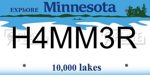 H4MM3R Minnesota License Plate