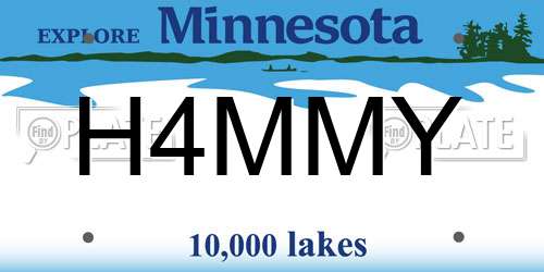 H4MMY Minnesota License Plate