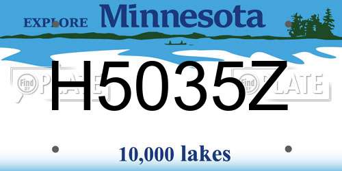 H5035Z Minnesota License Plate