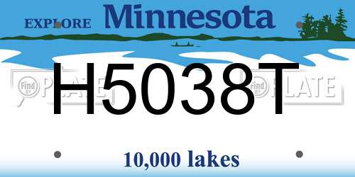 H5038T Minnesota License Plate