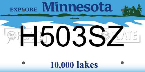 H503SZ Minnesota License Plate