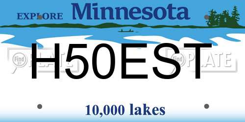 H50EST Minnesota License Plate