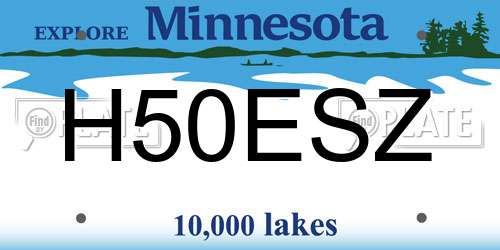 H50ESZ Minnesota License Plate