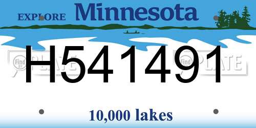 H541491 Minnesota License Plate