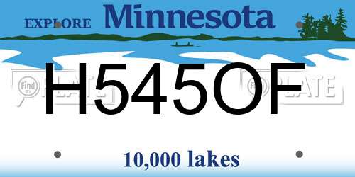 H545OF Minnesota License Plate