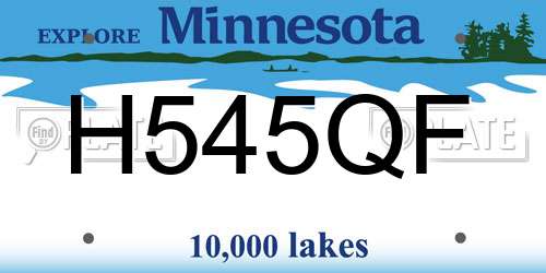 H545QF Minnesota License Plate