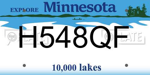 H548QF Minnesota License Plate