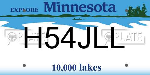 H54JLL Minnesota License Plate