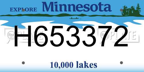 H653372 Minnesota License Plate