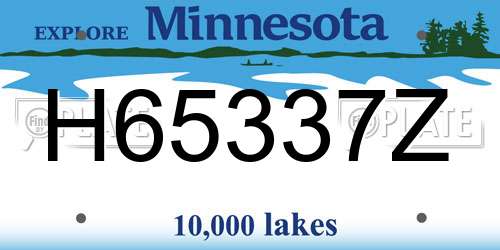 H65337Z Minnesota License Plate