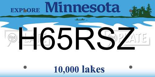 H65RSZ Minnesota License Plate