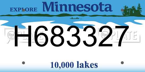H683327 Minnesota License Plate