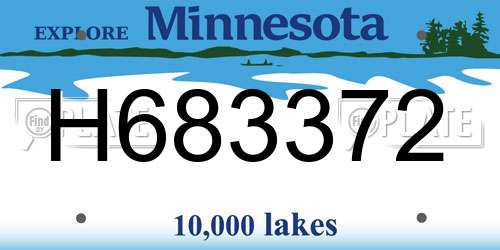 H683372 Minnesota License Plate