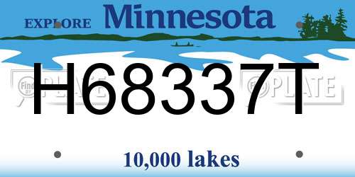 H68337T Minnesota License Plate
