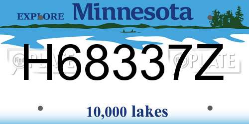 H68337Z Minnesota License Plate
