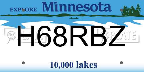 H68RBZ Minnesota License Plate