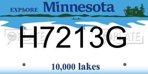 H7213G Minnesota License Plate