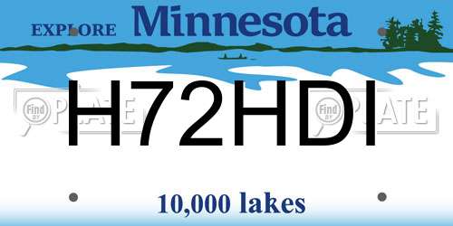 H72HDI Minnesota License Plate