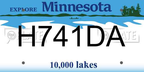 H741DA Minnesota License Plate