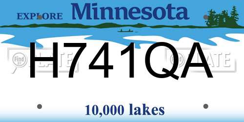 H741QA Minnesota License Plate