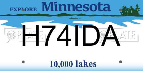 H74IDA Minnesota License Plate