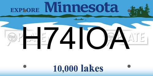 H74IOA Minnesota License Plate