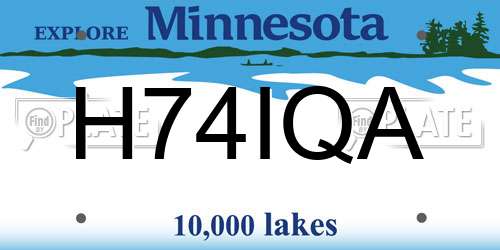 H74IQA Minnesota License Plate