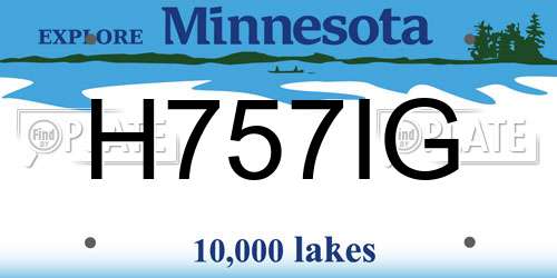 H757IG Minnesota License Plate