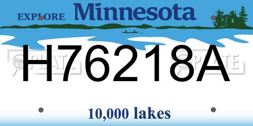 H76218A Minnesota License Plate