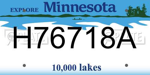H76718A Minnesota License Plate