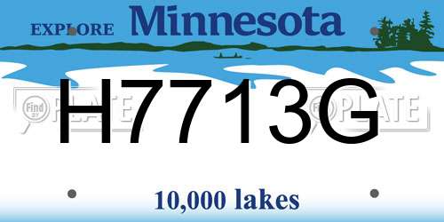 H7713G Minnesota License Plate
