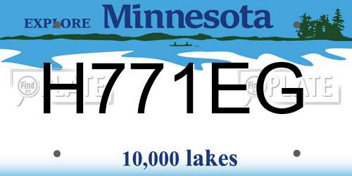 H771EG Minnesota License Plate