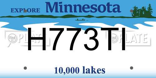 H773TI Minnesota License Plate