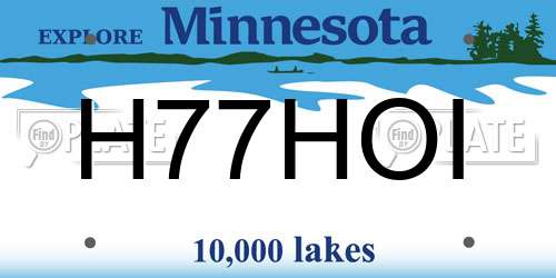 H77HOI Minnesota License Plate